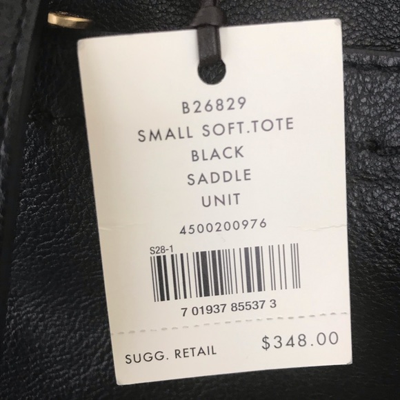 NWT Cole Haan Small Soft Tote Saddle Black - Picture 8 of 12